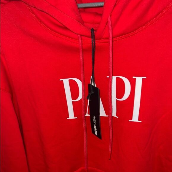 Fashion Nova Red Hoodie with PAPI Print - Picture 4 of 6
